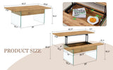 Multifunctional Lift Top Coffee Table -Light Wood Color Grain Sticker, Essential for Modern W2920P226073
