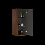 ZNTS CC0414S305 Striped Walnut Bathroom Floating Side Cabinet, Wall-mounted Storage Cabinet for Small W1865132400