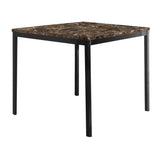Counter Height Table 1pc Metal Frame Faux Mable Top Square Transitional Dining Room Furniture B011125866