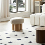 W8017-1 Mushroom stool, grieg plush cushion, wooden barrel PVC pipe, walnut finish W2085129982