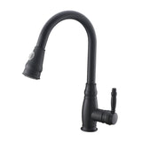 Commercial Black Kitchen with Pull out Sprayer, Single Handle Single Lever Kitchen Sink W1932P296311