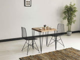 Zen Wire Modern Chair, Black Metal, Black Leather Cushions, Ergonomic and Comfortable Design B029P332148