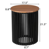 ACACIA SOLID WOOD SIDE TABLE,NATURAL & BLACK COLOR N770P269894N