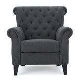 ZNTS Mirod Comfy Accent Chair with Tufted Backrest, Bedroom Single Seat Arm Chair with Wooden Legs, 36794.00FDGY