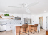 52 Inch Indoor Wooden Ceiling Fan With 3 Solid Wood Blades Remote Control Reversible DC Motor W934P146082