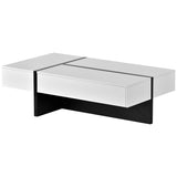 Contemporary Rectangle Design Living Room Furniture, Modern High Gloss Surface Cocktail Table, 01767411