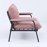 The 53-inch pink sofa offers a spacious layout in the small apartment, easily handling various W3371P309474