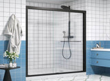 Half frameless double sliding glass shower door, SGCC certified 1/4 inch transparent tempered W2965P364895
