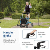 Practical Folding Rolling Walker Transport Wheelchair 05399623