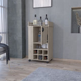 ZNTS Farson Bar Cart with 2-Side Shelf, 6-Built In Wine Rack and Casters B200P176136