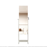 Standing Jewelry Cabinet Armoire with Full Length Mirror, Lockable Storage Cabinet, Interior Mirror, W3406P340443