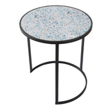 ZNTS Set of 2 Round End Table, Stacking Side Tables with Sturdy Metal Frame for Small Space,Living Room, W2078127540