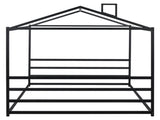 Metal House Shape Platform Bed, Black, Queen MF314071AAB