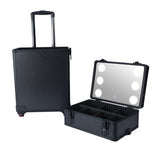 ZNTS 4-in-1 Draw-bar Style Interchangeable Aluminum Rolling Makeup Case-BLACK 44828530