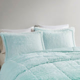 Full/Queen Ombre Shaggy Long Fur Comforter Mini Set B03595985