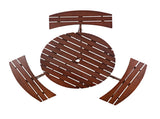 Outdoor 6 Person Picnic Table, 6 person Round Picnic Table with 3 Built-in Benches, Umbrella Hole, 21425761