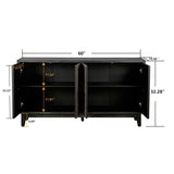 Mid Century Sideboard Buffet Cabinet with Solid Wood Legs 60" Kitchen Storage Cabinet Credenza with W1445P173033