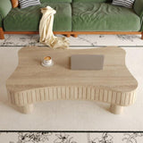 Lift Top Coffee Table for Living Room 42" - Fluted Panel Hidden Storage, Silent Hydraulic Lift, W1445P317475