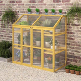 ZNTS Greenhouse, Wooden Greenhouse Polycarbonate Garden Shed for Plants,Wooden Garden W1850P235934