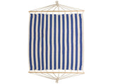 Striped Macrame Quilted Two Person Double Hammock - 9' x 56" - Blue and Cream 41777419