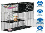 3Tier Wire Cat Playpen Cage, Modular Pet House with Hammock, Toy Ball, 3 Doors & 2 Ladders, for 59844447