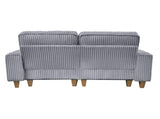 Gray Deep Seat Corduroy Loveseat with Brushed Stainless Steel Cup Holders and 2 Decorative Pillows, 35611073