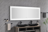 72 x 30 Inch LED Bathroom Mirror with Front and Backlight, Wall Mounted Vanity Mirror, Anti-Fog, W2287P302112
