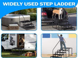 RV Step Stool, 3 Step, Hot Tub Steps with Handrail, Portable Pool, 660Lbs Heavy Duty 22602915