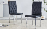 ZNTS 2 piece set of black armless dining chairs brings a touch of elegance and mystery to the dining area W1151132022