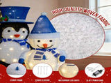 Set of 2 Lighted Plush Penguin and Snowman Christmas Decorations, Pre-lit Pull Up Holiday Decor with 71294454