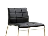 Set of 2 Leatherette Upholstered Side Chairs in Black and Chrome B016P156845