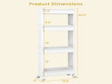 4-Tier DIY Rolling Storage Cart, 15.5" 9" 40.5" with Detachable Ventilated Trays for Kitchen & 45605880