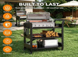Outdoor Grill Cart Table with Pegboard & Handle, Indoor and Outdoor Pizza Oven Table with Lockable 85949243