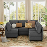 Modular Sectional Sofa with Storage Seat Upgrade Convertible Sofa Couch for Living Room/Deep 27'' B2716P236655