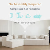 127.5'' Modern Minimalist Sofa With Deep Seat,No Assembly Needed 81311529