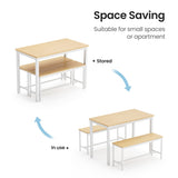 ZNTS Dining Table Set, Bar Table with 2 Dining Benches, Table Counter with Chairs, Industrial for W1668P186640