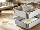 Stainless Steel Enclosed Litter Box for Cats 51894175