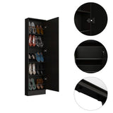 Leto Xl Shoe Rack, Mirror, Five Interior Shelves, Single Door Cabinet -Black B20091929