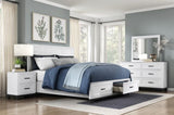 White Finish Nightstand with 2x Storage Drawers Wooden Bedroom Furniture 1pc B011P255283