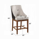 Traditional Luxury Upholstered Counter Height Chairs Set of 2 Sloped Arms Nailhead Trim Stylish B2741P345932