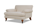 Alana 38" Lawson Accent Arm Chair Metal Casters, Sky Neutral Beige Polyester B2719P238304