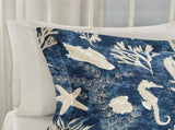 7 Piece Cotton Sateen Comforter Set Blue Queen B03597054