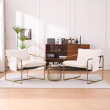 2 Chairs in 1 Box, Upholstered Hanging Armchair with Arm PocketsMetal frame, gold-plated W1901P147316