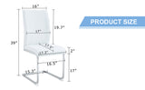 Luxury Simple Arch Chair - Set of 4 White PU Material High Resilience Dining Chair with Arched Metal W1151P154858