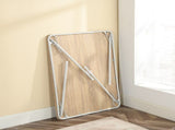 43" Folding Card Table, Portable Table for Dining, Camping, or Game Night, White/Oak 21987873