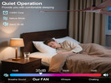 72 Inch Ceiling Fan with 3 Solid Wood Blades, Reversible Quiet DC Motor, Remote Control, Modern W3816P585993