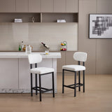 Bar Stools Set of 2, 26 inch Modern Upholstered Fabric Counter Height Barstools, Kitchen Island W3244P310202