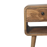 Artisan Furniture Solid Wood Mini Oak-ish Curve Lower nightstand B182P279316