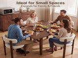 51.2" Solid Wood Extendable Dining Table, Folding Rotating Drop Leaf Design with Walnut Finish, W6013P585113