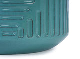 Handmade Ceramic Planter, 16 Inch Diameter, Teal Green with Textured Groove Pattern, for Monstera W3273P326368